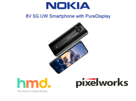 HMD Launches Nokia 8 V 5G UW at Verizon, Building on PureDisplay Differentiation Powered by Pixelworks Technology